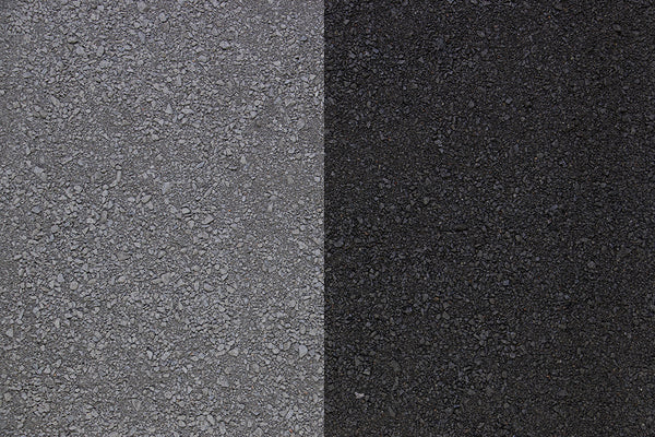 Basalt 0-2 mm – Nahaufnahme trocken (links) und nass (rechts) im Vergleich