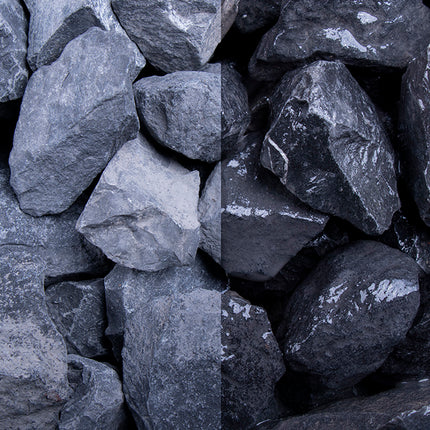 Alpenstein SS 32-56 mm – Nahaufnahme trocken (links) und nass (rechts) im Vergleich