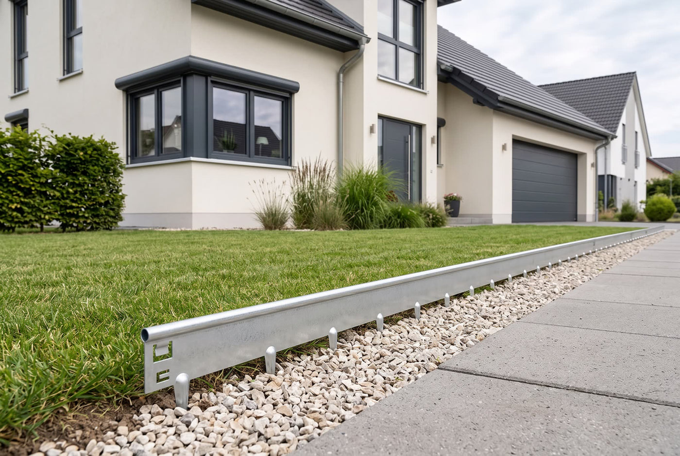 Ever Edge verzinkt 1,60 mm 7,50 cm x 100,00 cm – Anwendungsbeispiel: als Einfahrt und Weg am Haus