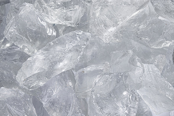 Glas Clear SS 40-80 mm – Nahaufnahme trocken (links) und nass (rechts) im Vergleich