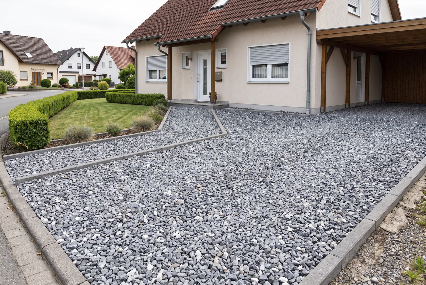 Ice Mix, 16-32 mm – Anwendungsbeispiel: als Einfahrt und Weg am Haus