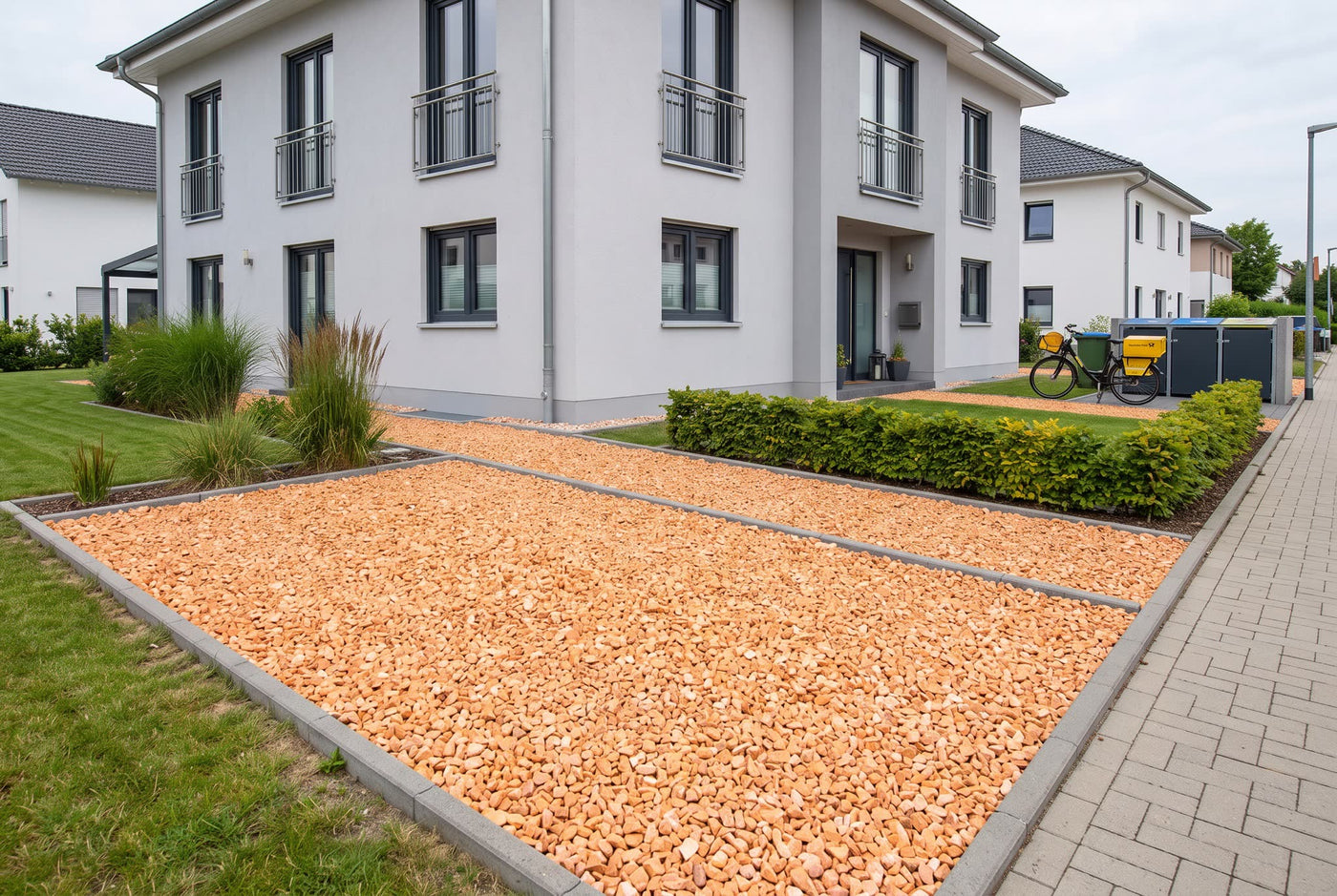 Mandarin Splitt, 22-32 mm – Anwendungsbeispiel: als Einfahrt und Weg am Haus