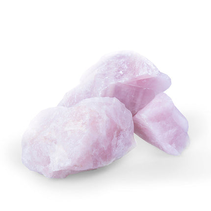 Rosenquarz Bruchsteine rosa, nass fotografiert