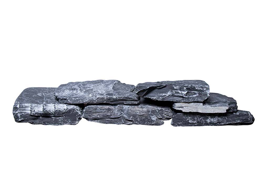 Schiefer schwarz Mauersteine teilweise gespalten, ca. 15-40