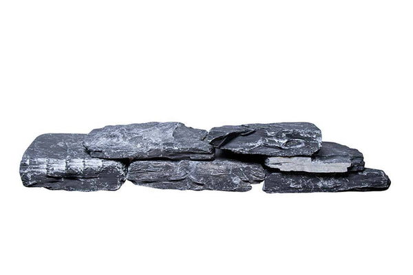 Schiefer schwarz Mauersteine teilweise gespalten, ca. 15-40